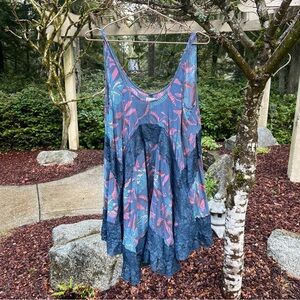 Intimately Free People Tank Top Blue Multicolored lace top size medium